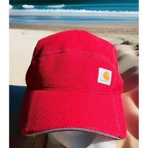 Carhartt Force Hat Cap Red Mesh Work Wear Outdoors Casual Polyester RN 14806 Adj